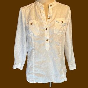 Saks Fifth Avenue White Linen Shirt 🤍